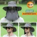 Wide Brim Sun Hat with Detachable Neck Flap and Face Cover Men Women Fishing Cap Outdoor Travel Hat