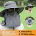 Wide Brim Sun Hat with Detachable Neck Flap and Face Cover Men Women Fishing Cap Outdoor Travel Hat