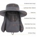 Wide Brim Sun Hat with Detachable Neck Flap and Face Cover Men Women Fishing Cap Outdoor Travel Hat