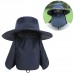 Wide Brim Sun Hat with Detachable Neck Flap and Face Cover Men Women Fishing Cap Outdoor Travel Hat