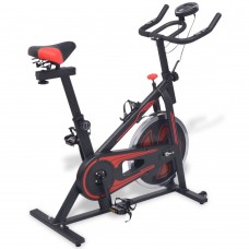  Exercise Training Bike with Pulse Sensors Black and Red