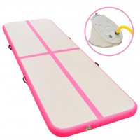 Inflatable Gymnastics Mat with Pump 500x100x10 cm PVC Pink