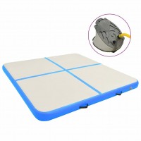 Inflatable Gymnastics Mat with Pump 200x200x15 cm PVC Blue