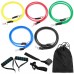 11pcs Fitness Resistance Bands Set Workout Exercise Tube Bands with Door Anchor Ankle Straps Cushioned Handles Carry Bags for Home Gym Travel