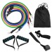 11pcs Fitness Resistance Bands Set Workout Exercise Tube Bands with Door Anchor Ankle Straps Cushioned Handles Carry Bags for Home Gym Travel