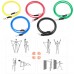 11pcs Fitness Resistance Bands Set Workout Exercise Tube Bands with Door Anchor Ankle Straps Cushioned Handles Carry Bags for Home Gym Travel