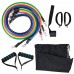 11pcs Fitness Resistance Bands Set Workout Exercise Tube Bands with Door Anchor Ankle Straps Cushioned Handles Carry Bags for Home Gym Travel