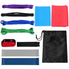 11pcs Fitness Resistance Bands Set Workout Exercise Loop Bands Yoga Stretch Strap with Carry Bag for Home Gym Travel Pilates Yoga Physical Therapy